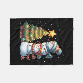 Frohe Weihnachtsbeleuchtung Red Weihnachtsmannmütz Fleecedecke (Vorderseite (Horizontal))