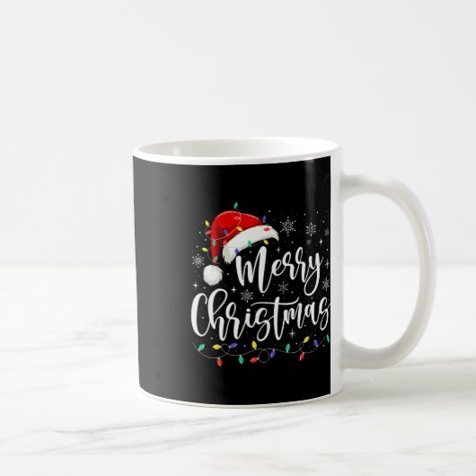 Frohe Weihnachtsbeleuchtung Red Weihnachtsmannmütz Kaffeetasse (Rechts)