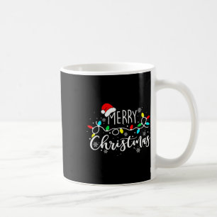 Frohe Weihnachtsbeleuchtung Red Weihnachtsmannmütz Kaffeetasse