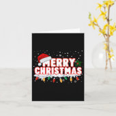 Frohe Weihnachtsbeleuchtung Red Weihnachtsmannmütz Karte (Gelbe Blume)