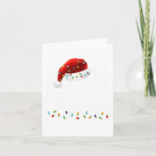 Frohe Weihnachtsbeleuchtung Red Weihnachtsmannmütz Karte