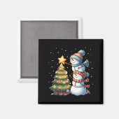 Frohe Weihnachtsbeleuchtung Red Weihnachtsmannmütz Magnet (Vorderseite/Rückseite)