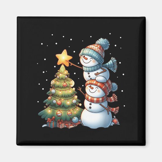 Frohe Weihnachtsbeleuchtung Red Weihnachtsmannmütz Magnet (Vorne)