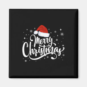 Frohe Weihnachtsbeleuchtung Red Weihnachtsmannmütz Magnet