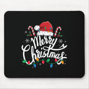 Frohe Weihnachtsbeleuchtung Red Weihnachtsmannmütz Mousepad