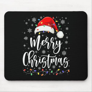 Frohe Weihnachtsbeleuchtung Red Weihnachtsmannmütz Mousepad