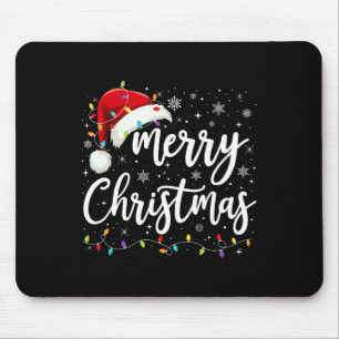 Frohe Weihnachtsbeleuchtung Red Weihnachtsmannmütz Mousepad