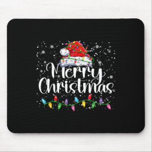 Frohe Weihnachtsbeleuchtung Red Weihnachtsmannmütz Mousepad