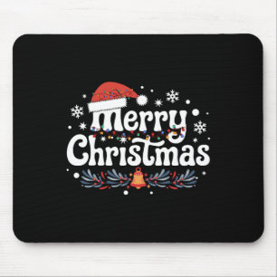 Frohe Weihnachtsbeleuchtung Red Weihnachtsmannmütz Mousepad