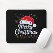 Frohe Weihnachtsbeleuchtung Red Weihnachtsmannmütz Mousepad (Mit Mouse)