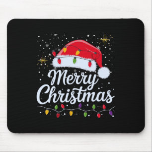 Frohe Weihnachtsbeleuchtung Red Weihnachtsmannmütz Mousepad