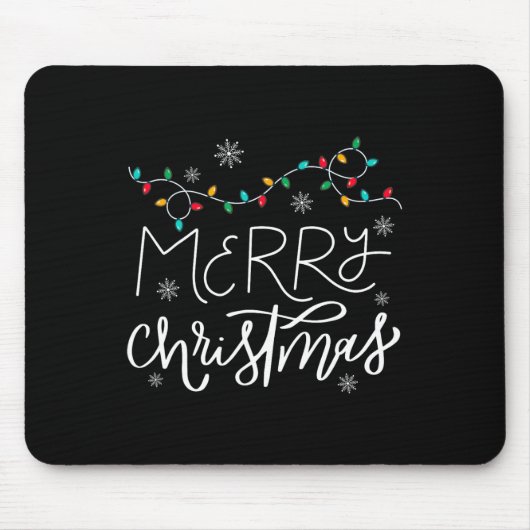 Frohe Weihnachtsbeleuchtung Red Weihnachtsmannmütz Mousepad (Vorne)