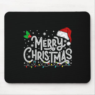 Frohe Weihnachtsbeleuchtung Red Weihnachtsmannmütz Mousepad