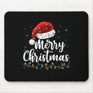 Frohe Weihnachtsbeleuchtung Red Weihnachtsmannmütz Mousepad