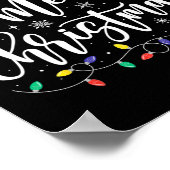 Frohe Weihnachtsbeleuchtung Red Weihnachtsmannmütz Poster (Ecke)