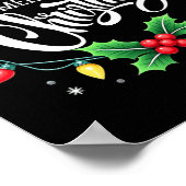 Frohe Weihnachtsbeleuchtung Red Weihnachtsmannmütz Poster (Ecke)