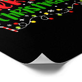 Frohe Weihnachtsbeleuchtung Red Weihnachtsmannmütz Poster (Ecke)