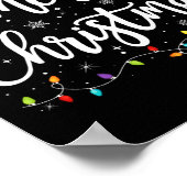 Frohe Weihnachtsbeleuchtung Red Weihnachtsmannmütz Poster (Ecke)