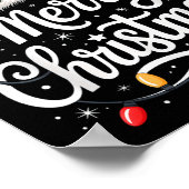 Frohe Weihnachtsbeleuchtung Red Weihnachtsmannmütz Poster (Ecke)