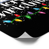 Frohe Weihnachtsbeleuchtung Red Weihnachtsmannmütz Poster (Ecke)