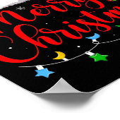 Frohe Weihnachtsbeleuchtung Red Weihnachtsmannmütz Poster (Ecke)