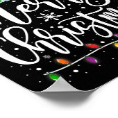 Frohe Weihnachtsbeleuchtung Red Weihnachtsmannmütz Poster (Ecke)