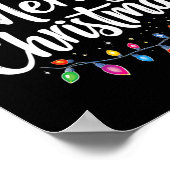 Frohe Weihnachtsbeleuchtung Red Weihnachtsmannmütz Poster (Ecke)