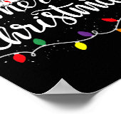 Frohe Weihnachtsbeleuchtung Red Weihnachtsmannmütz Poster (Ecke)