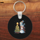 Frohe Weihnachtsbeleuchtung Red Weihnachtsmannmütz Schlüsselanhänger (Vorderseite)