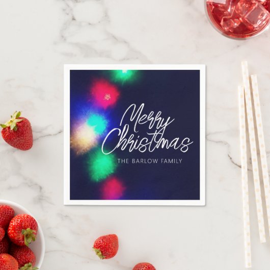 Frohe Weihnachtsbeleuchtung Serviette (Beispiel)