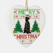 Frohe Weihnachtsbeleuchtung Ugly Giant Schnauzer G Keramik Ornament (Rechts)