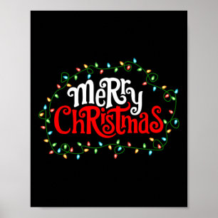 Frohe Weihnachtsbeleuchtung Weihnachtsfamilien Män Poster