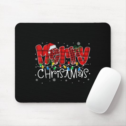 Frohe Weihnachtsbeleuchtung Weihnachtsmannmütze Xm Mousepad (Mit Mouse)