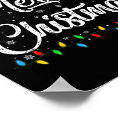 Frohe Weihnachtsbeleuchtung Weihnachtsmannmütze Xm Poster (Ecke)