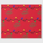 Frohe Weihnachtsbeleuchtung Wrapping Paper Geschenkpapier (Flach)