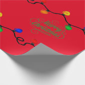 Frohe Weihnachtsbeleuchtung Wrapping Paper Geschenkpapier (Ecke)