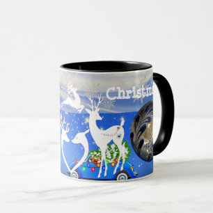 Frohe Weihnachtsberge Pristine Snowflakes Blau Tasse