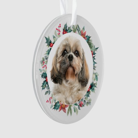 Frohe Weihnachtsberries Haustier Foto Personalisie Ornament (Vorderseite)