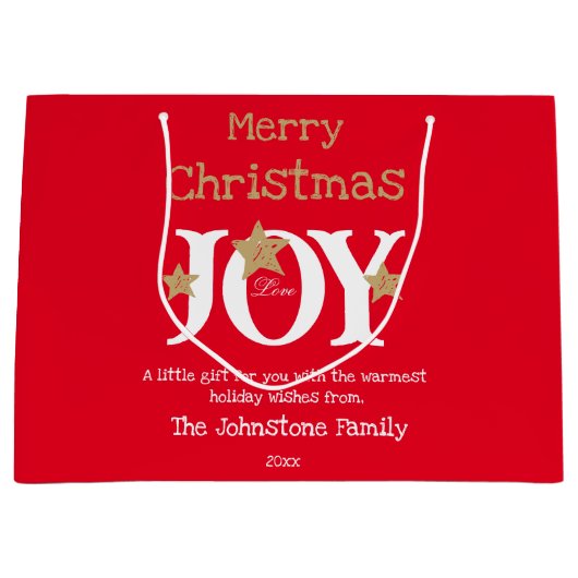 Frohe Weihnachtsbezeichnung Cool Chic Niedlich Red Große Geschenktüte (Vorderseite)