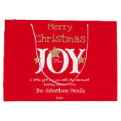 Frohe Weihnachtsbezeichnung Cool Chic Niedlich Red Große Geschenktüte (Rückseite)