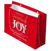 Frohe Weihnachtsbezeichnung Cool Chic Niedlich Red Große Geschenktüte (Vorderseite Schrägansicht)