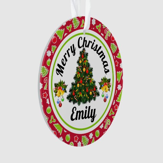 Frohe Weihnachtsbezeichnung Ornament (Vorderseite)