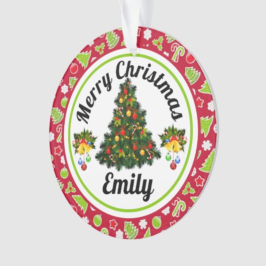 Frohe Weihnachtsbezeichnung Ornament (Vorderseite)