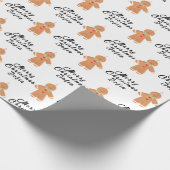 Frohe Weihnachtsbezeichnung Schwarz-weiß Gingerbre Geschenkpapier (Ecke)