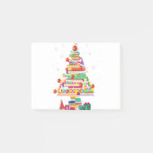 Frohe Weihnachtsbibliothek Baum niedlich Buchlover Post-it Klebezettel (Vorderseite)