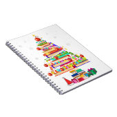 Frohe Weihnachtsbibliothek Baum niedliche Bücherbi Notizblock (Rechte Seite)