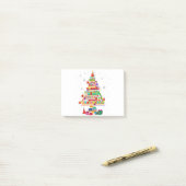 Frohe Weihnachtsbibliothek Baum Niedliches Buch Lo Post-it Klebezettel (Auf Schreibtisch)