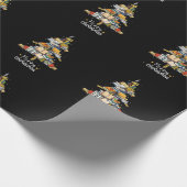 Frohe Weihnachtsbibliothek Bäume Niedliches Buch L Geschenkpapier (Ecke)