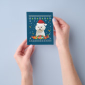 Frohe Weihnachtsbichons Frise Hund Ugly Sweater Flyer (Gruppe)