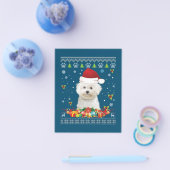 Frohe Weihnachtsbichons Frise Hund Ugly Sweater Flyer (Einzeln)